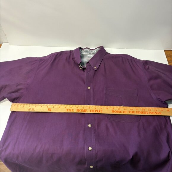 Vintage Bugle Boy Company Mens Purple Button-Up Shirt Crest Pocket SS Y2K 90s - Picture 7 of 7